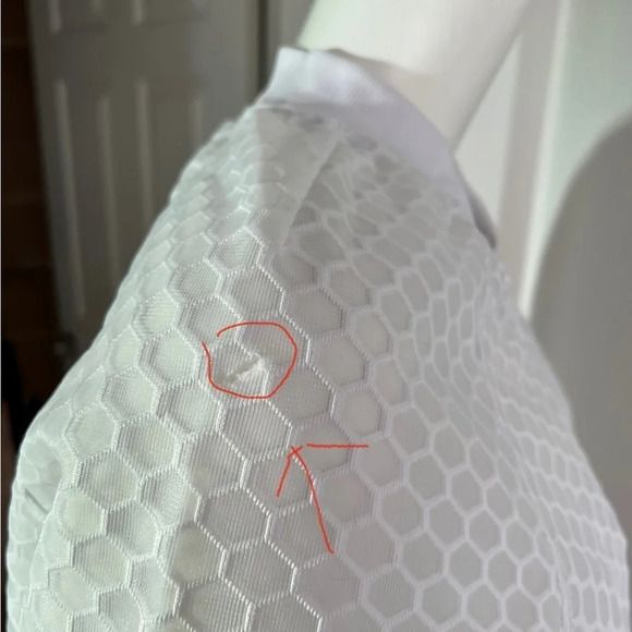 See Description!!! Beyoncé Ivy Park Hexagon Mesh White Bomber Jacket Size S - Picture 5 of 12